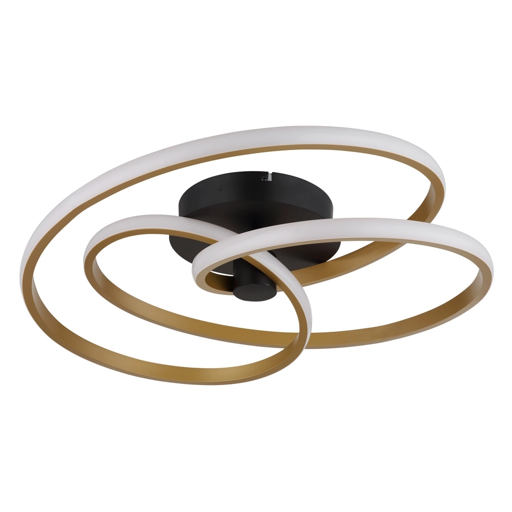 Moderne plafondlamp Glyxar zwart met goud Globo 9007371450787