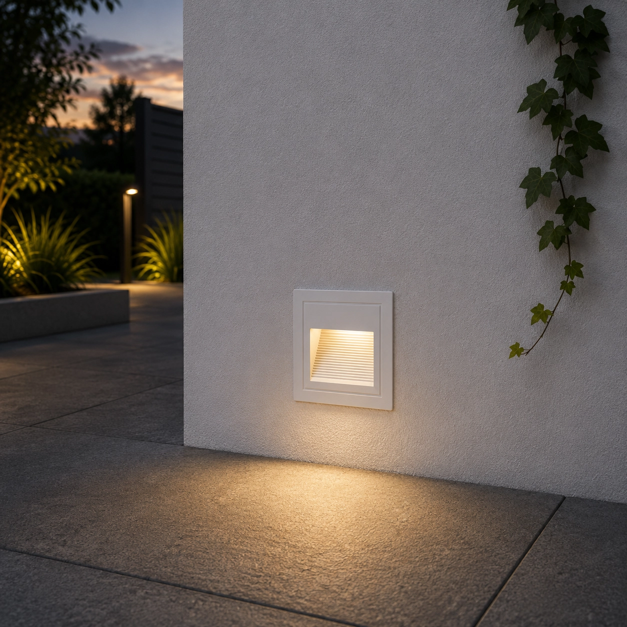 Vierkante inbouwlamp Mono wit