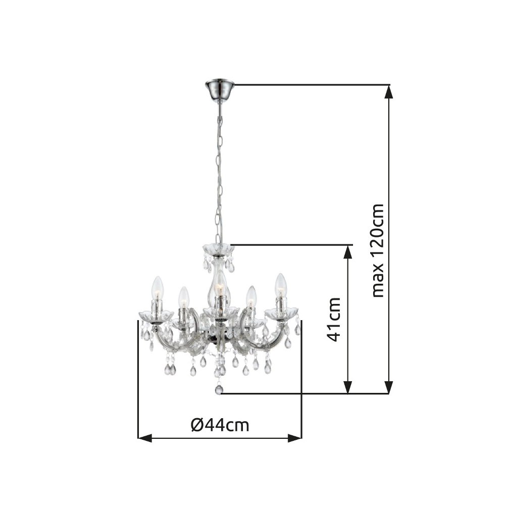 Kroonluchter Cuimbra Ii chroom Globo 9007371250752