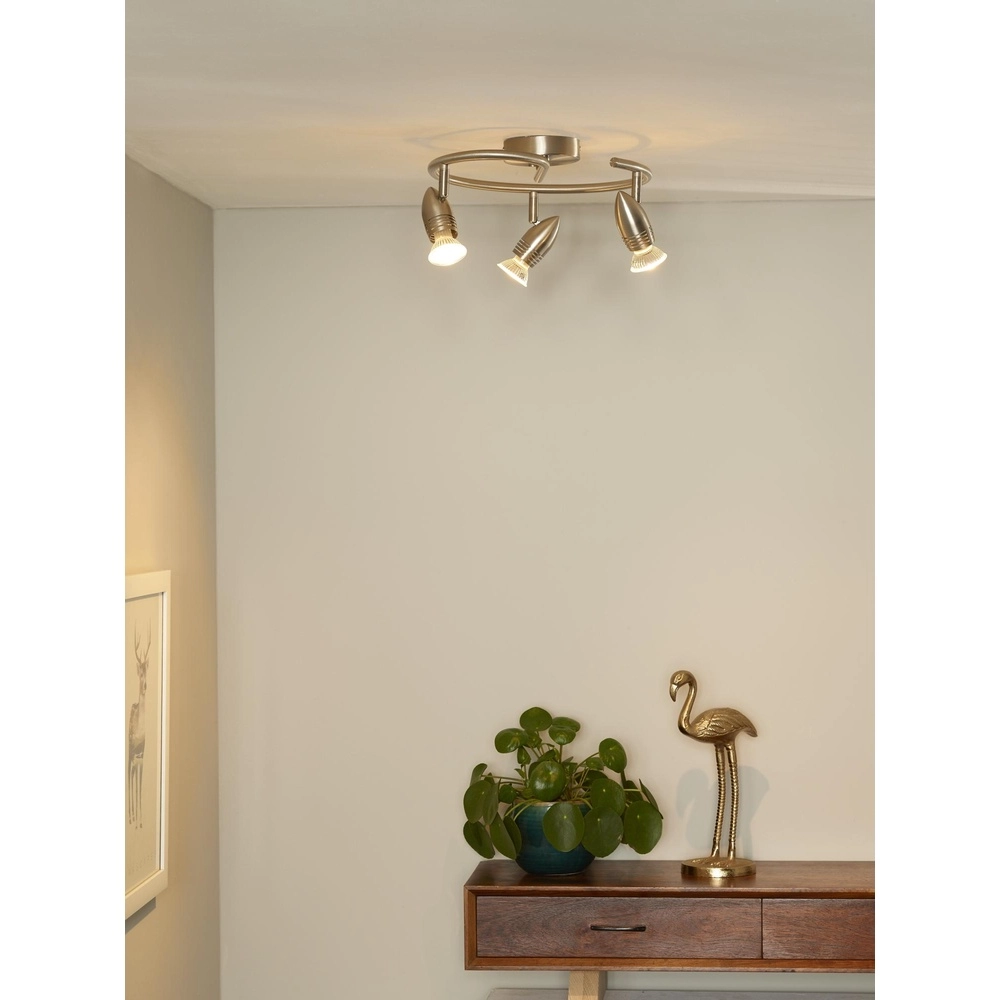 Plafondspot Caro-Led 3-lichts mat chroom Lucide 5411212133427