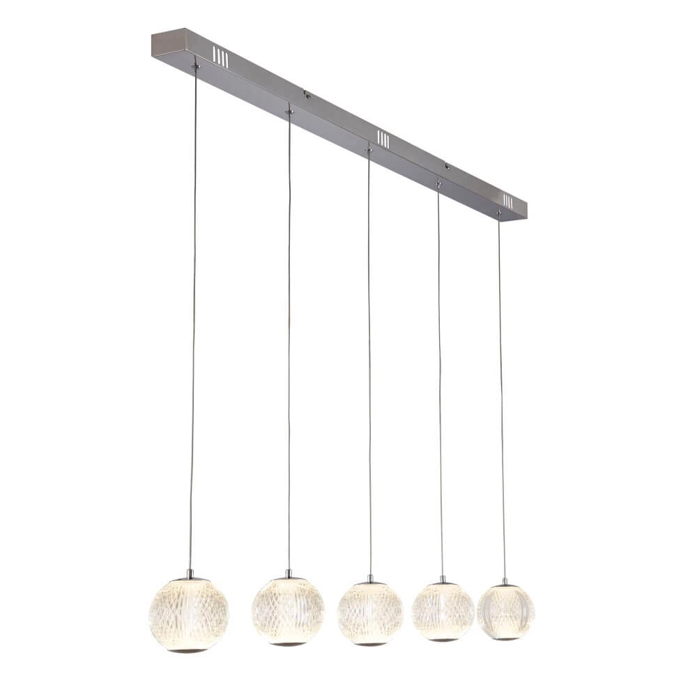 5-lichts hanglamp Allure chroom rechthoekig Searchlight 5053423242309