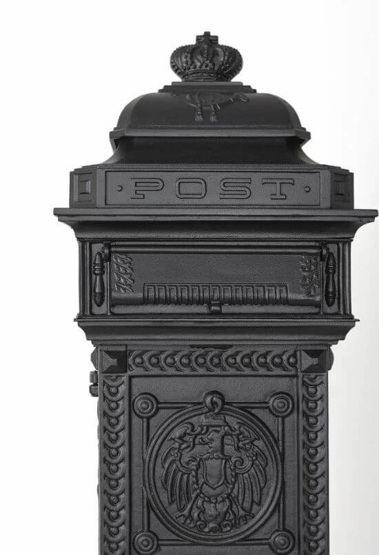 Brievenbus Postbox Gigant B10B kolom - zwart KS Verlichting 8714732524742