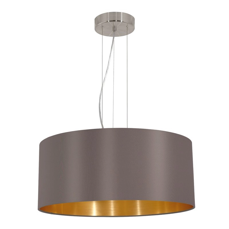 Landelijke hanglamp Maserlo 53cm cappucino met goud Landelijke hanglamp Maserlo 53cm cappucino met goud