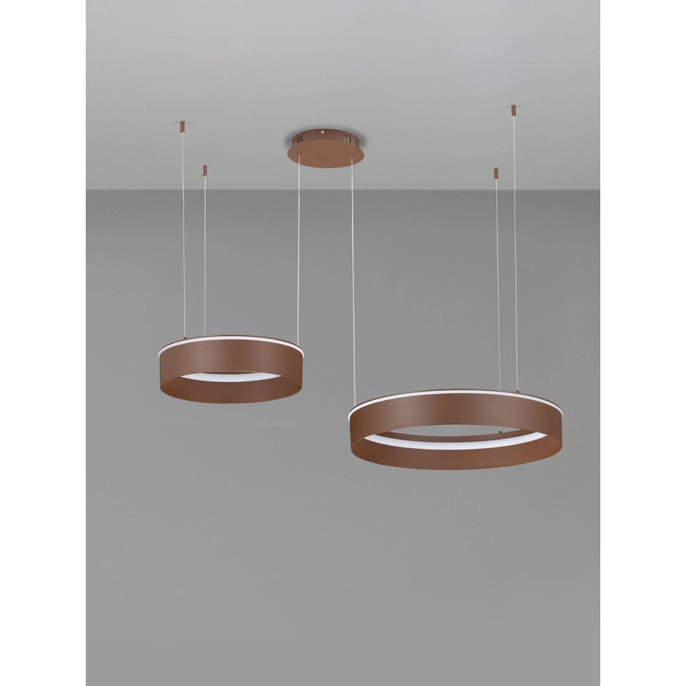 Moderne hanglamp Olivia dubbel bruin Lyora 5212017494283