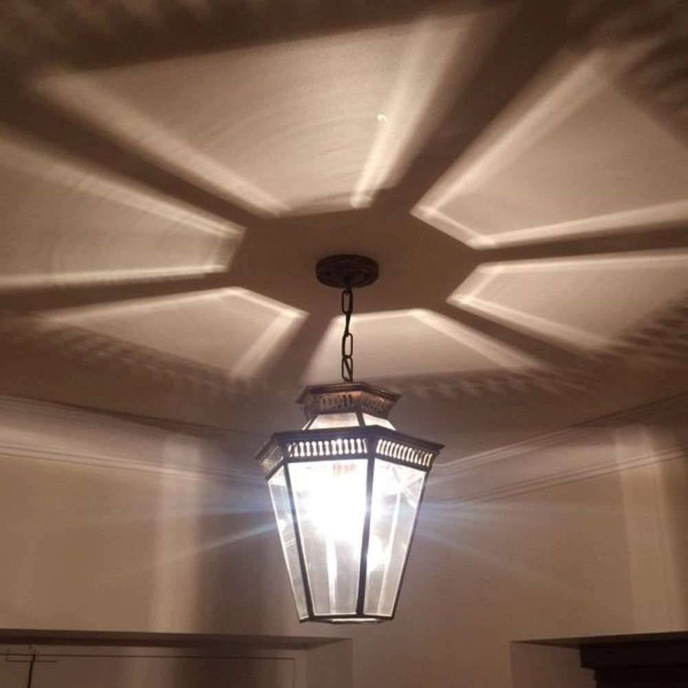 Antieke hanglamp Bevelled gepoetst goud (PBUL) Limehouse