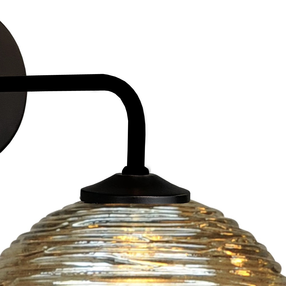 Zwarte wandlamp Quinto met gestreept glas Masterlight 8718121247687