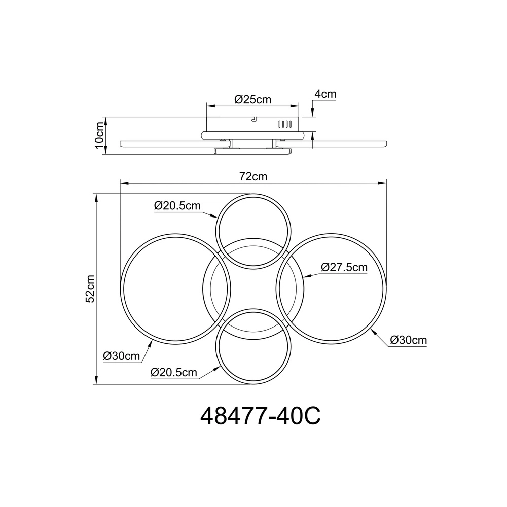 Design plafondlamp Alvis zwart Globo 9007371586363