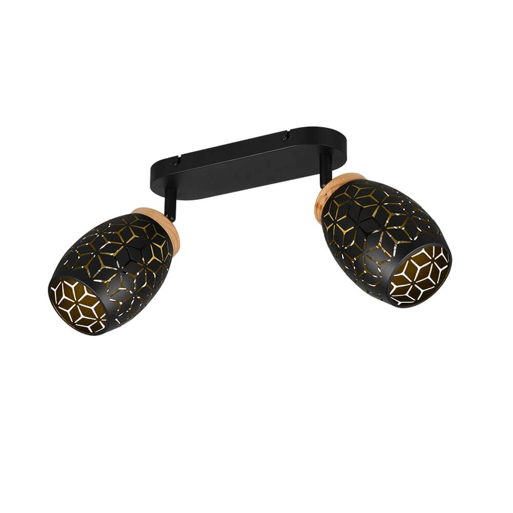 2-lichts opbouwspot Bidar zwart Trio 4017807640670