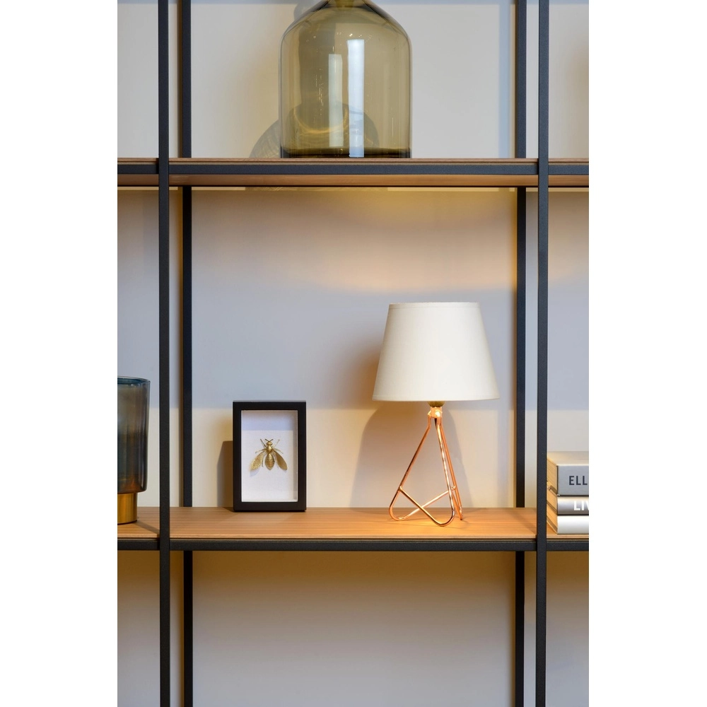 Schemerlamp Gitta koper met witte kap Lucide 5411212470089