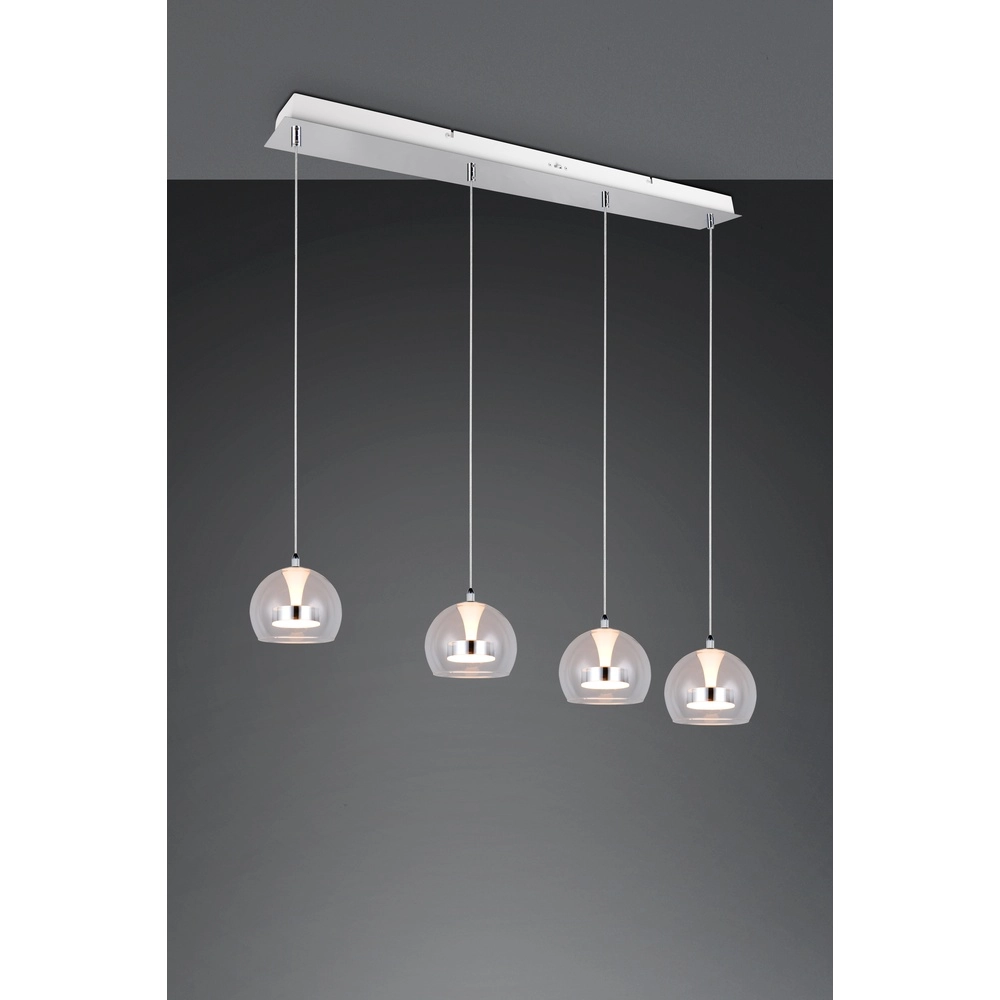 Hanglamp Flynt 4-lichts chroom Trio 4017807671018