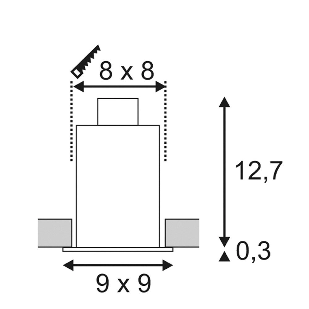 Inbouwspot Kadux 1 GU10 Square 9cm zwart SLV 4024163151467
