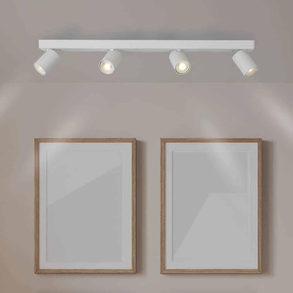 Plafondlamp Moon 4 rechthoekig wit Lyora