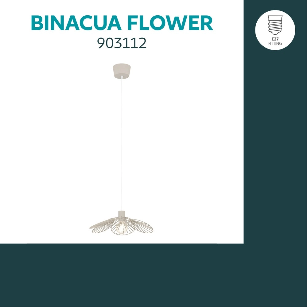 Hanglamp Binacua zand bruin Ø 45cm Eglo 9008606405930