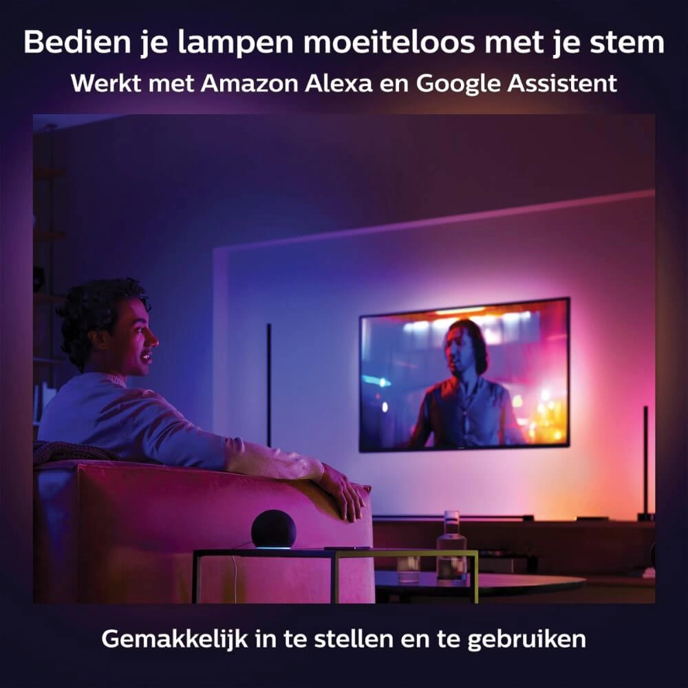 Tafellamp Backlight Hue Gradient - 12W - White and Color 55cm wit Philips 8718696176238