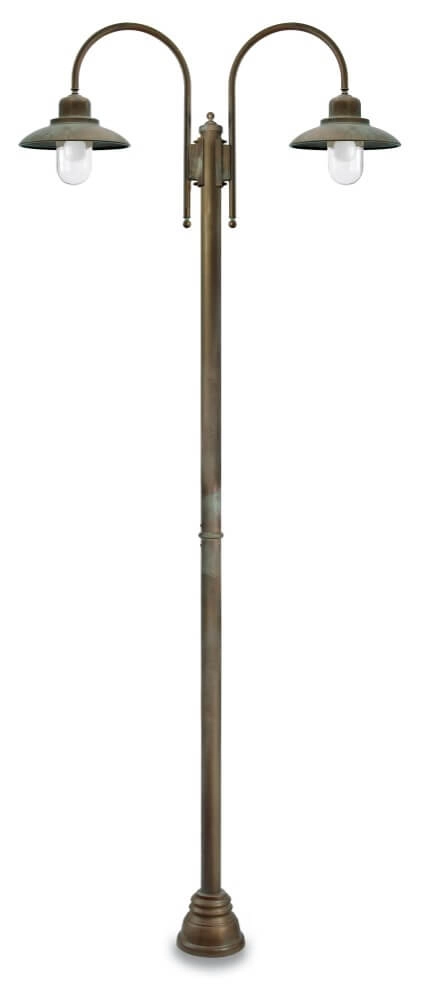 Staande lamp Patio L - verouderd messing 2-lichts