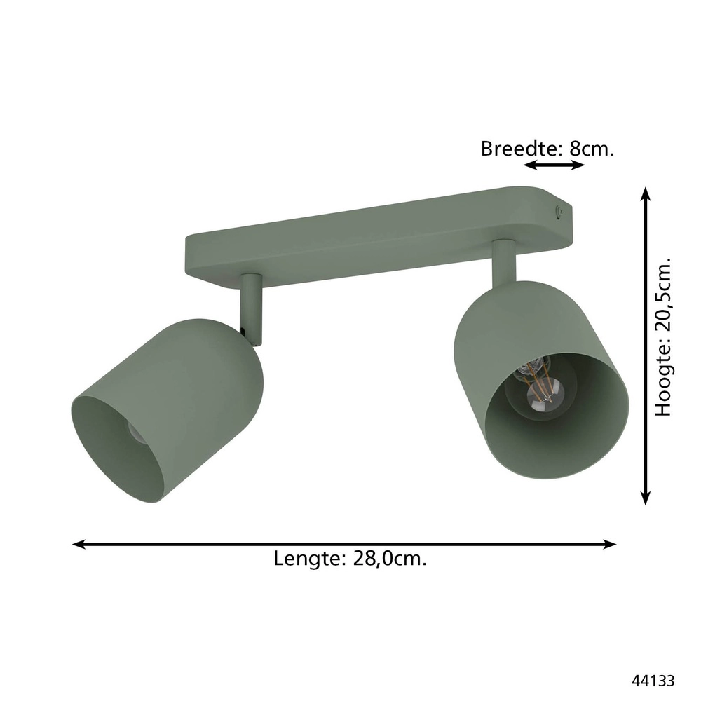 Design plafondspot Tilston 2-lichts groen Eglo 9008606359660