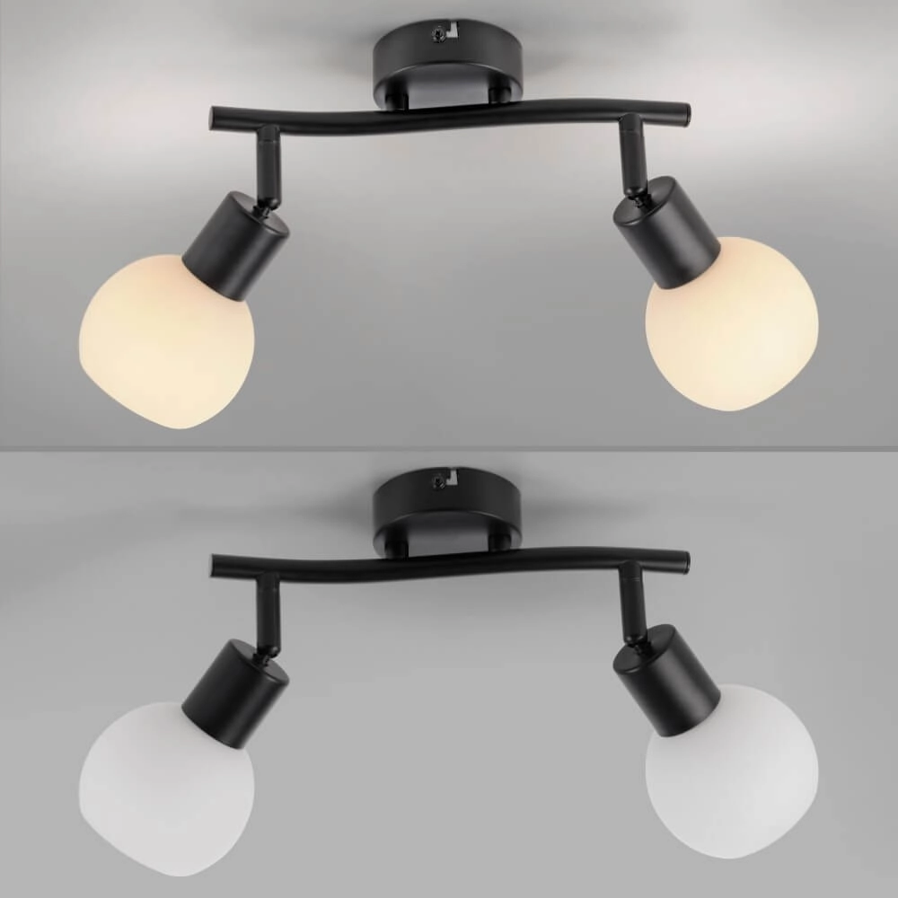 Zwarte plafondlamp Loki 2-lichts Just Light 4043689000769