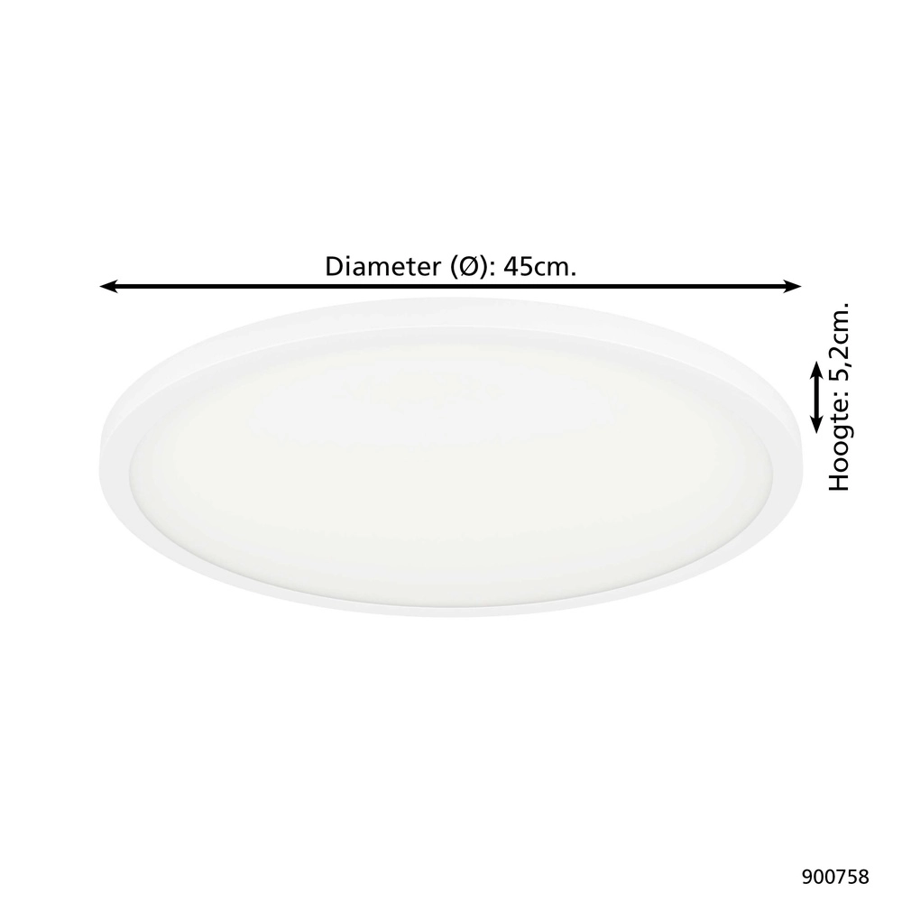 Slimme slanke plafondlamp Sarsina-Z Ø 45cm - wit Eglo 9008606264049