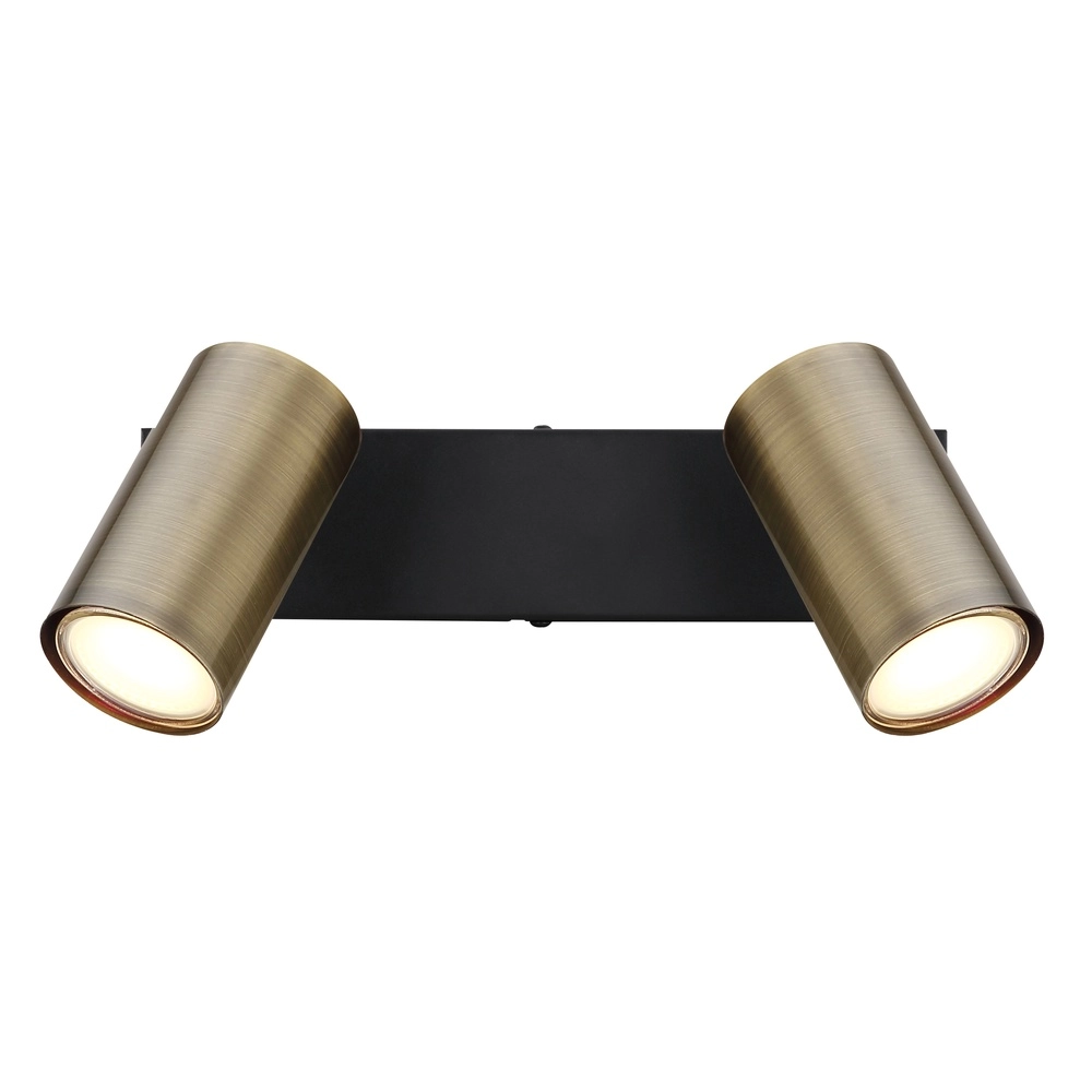 Plafondlamp 2-lichts Robby zwart met brons Globo 9007371439980