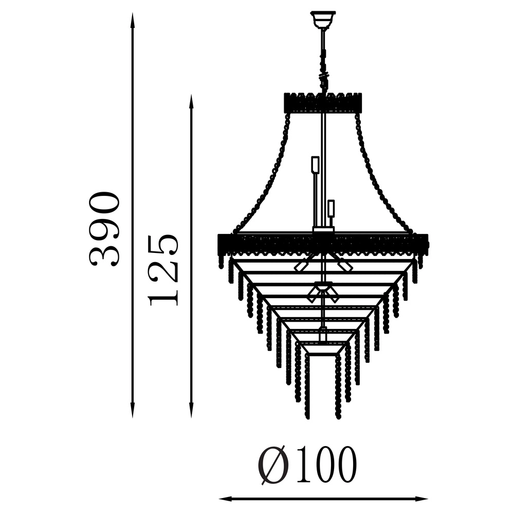 Kroonluchter Louis goud Ø 100cm Searchlight 5053423274621