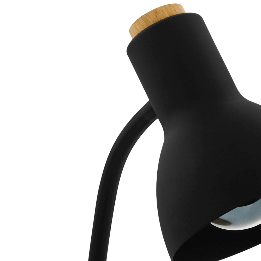 Landelijke bureaulamp Veradal zwart met hout Eglo 9002759988319