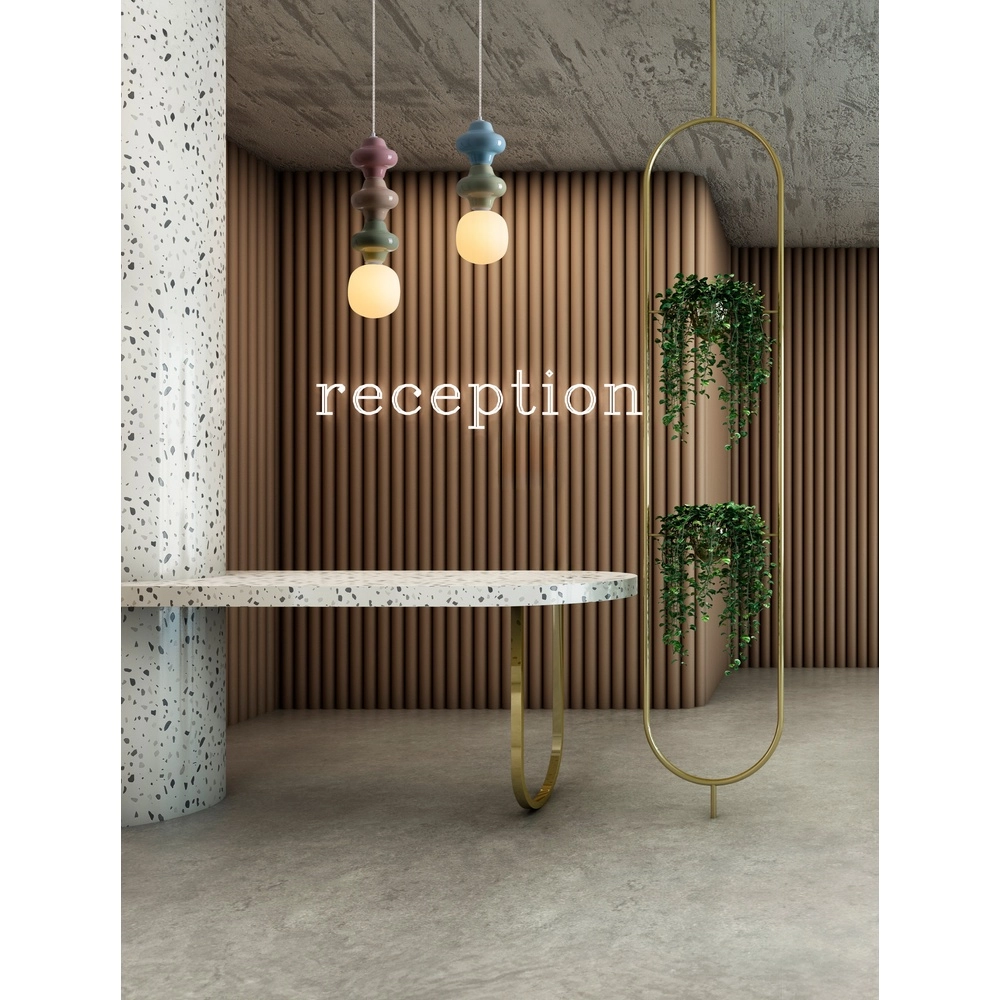 Hanglamp Clio L wit glas met gekleurd keramiek Lyora 5212017461315