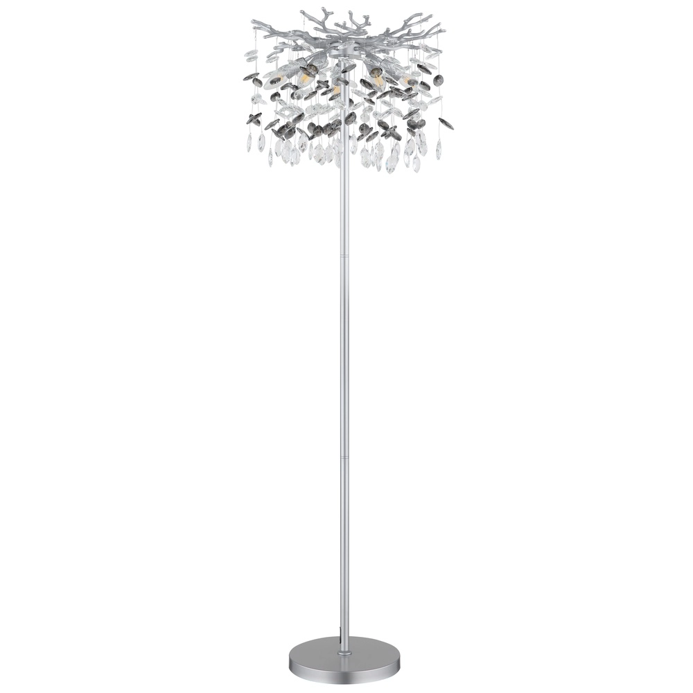 Vloerlamp Queena zilvergrijs Ø 46cm Globo 9007371531684