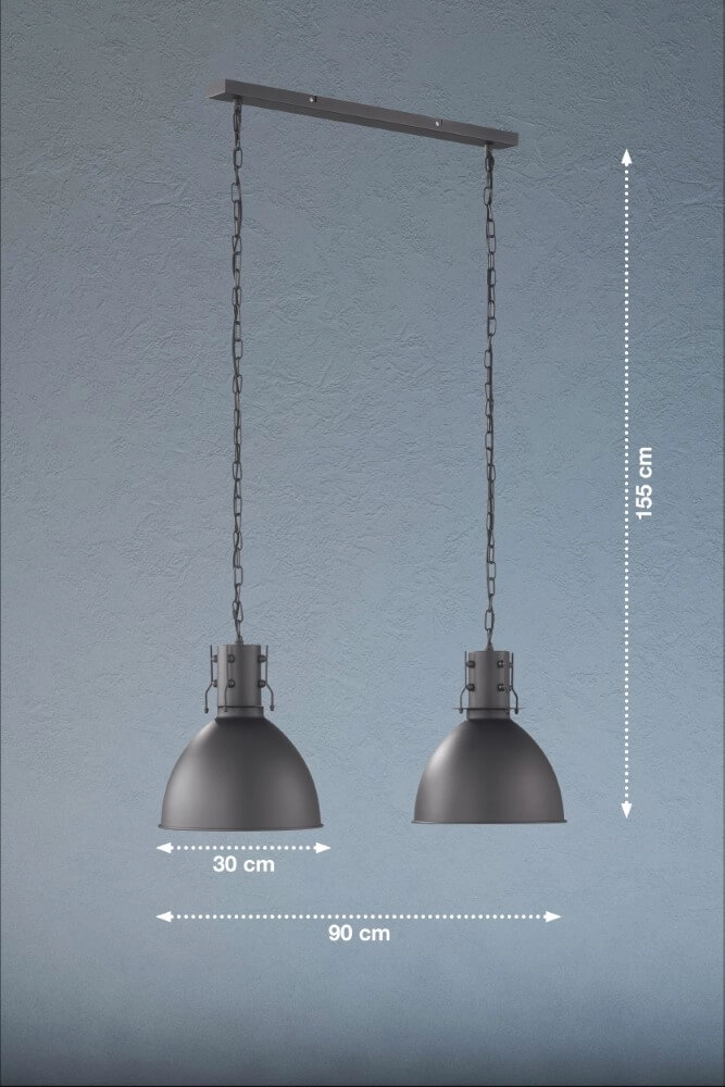 2-lichts hanglamp London industrieel Fischer & Honsel 4003694605724