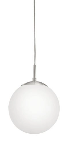 Hanglamp Rondo glas 20cm metaalgrijs met wit