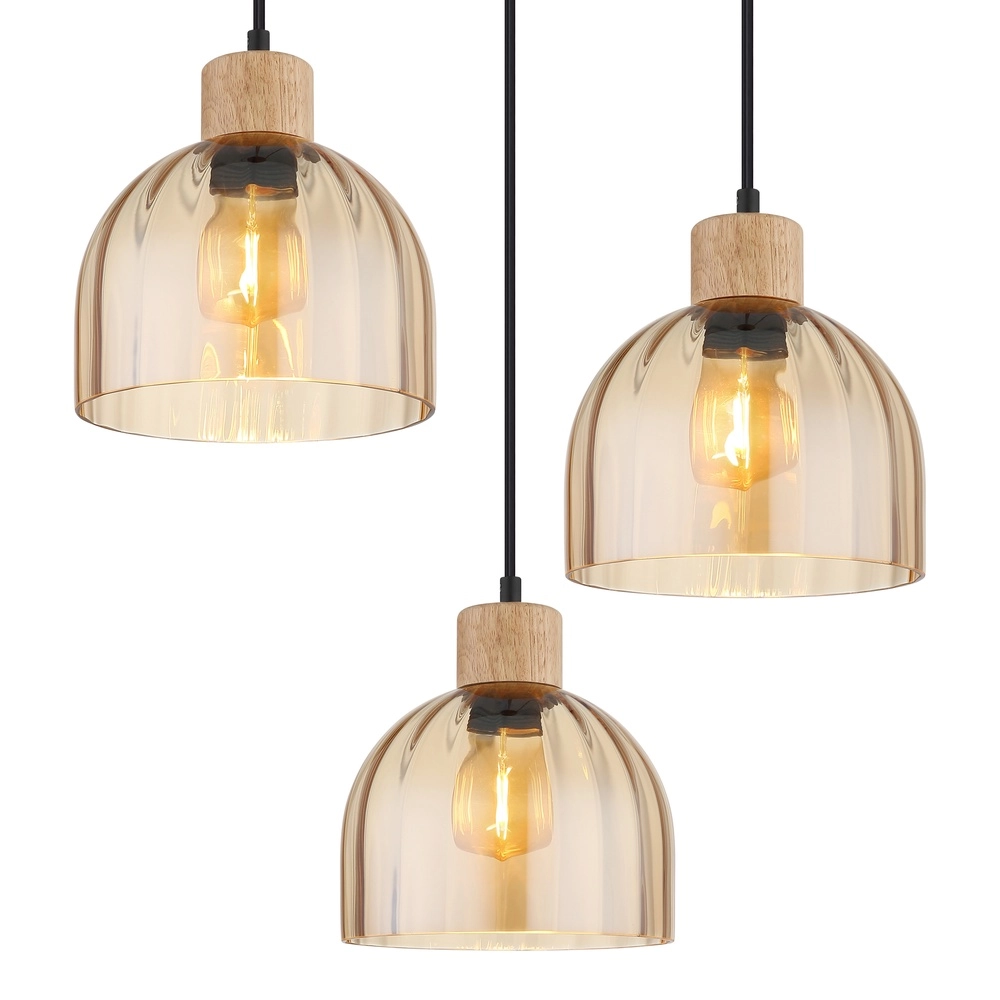 3-lichts hanglamp Swanson zwart Globo 9007371580651