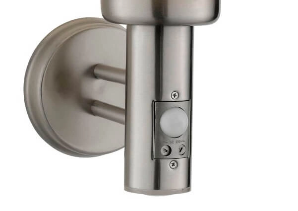 RVS muurlamp Orb met sensor Searchlight 5013874402974