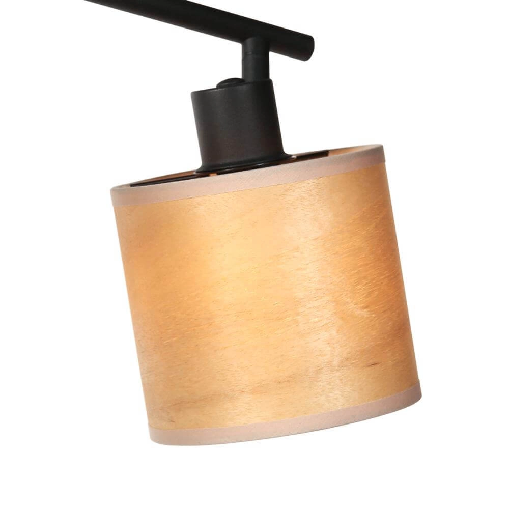 Plafondlamp Bambus zwart met bamboe 2-lichts Steinhauer 8712746171419