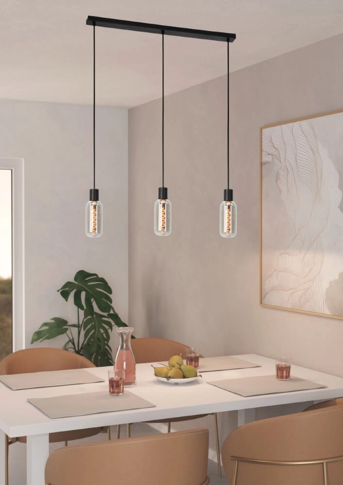 3-lichts hanglamp Majone zwart Eglo 9008606295296