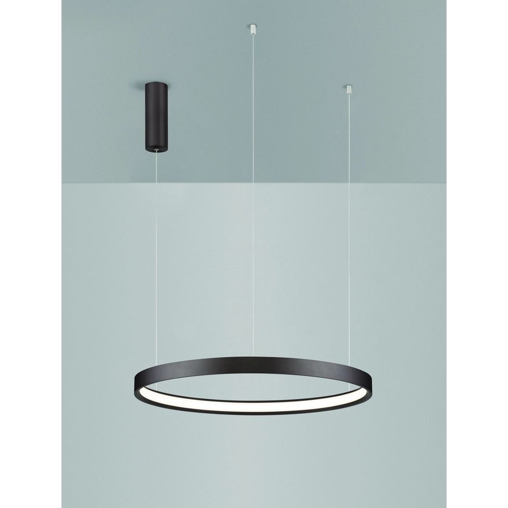 Strakke hanglamp Perrine Ø 60cm koffie bruin Lyora 5212017438935