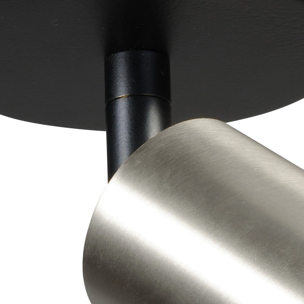 Plafondlamp zwart Bounce met nikkelen spot Masterlight 8718121219936
