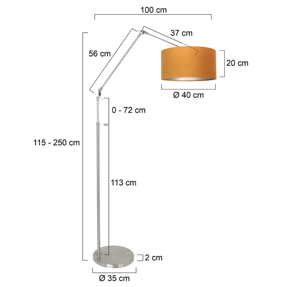 Leeslamp Prestige Chic met goud velvet Steinhauer 8712746145755