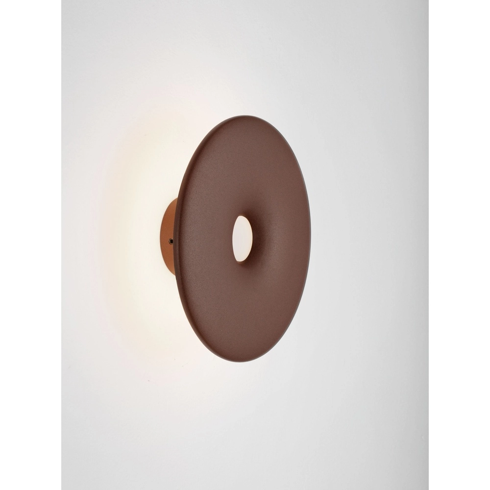 Unieke wandlamp Splash rond roestbruin
