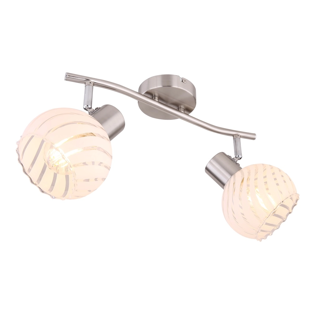 Plafondlamp Willy nikkel 2-lichts