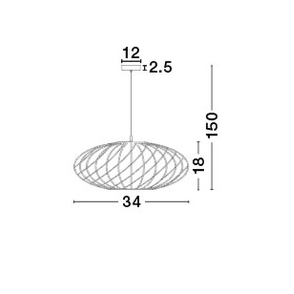 Hanglamp Eriberto Ø 35cm roestbruin Lyora 5212017407610