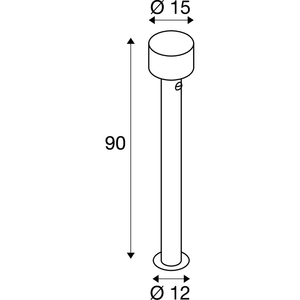 Tuinlamp Taha 90cm zwart met sensor SLV 4024163318235