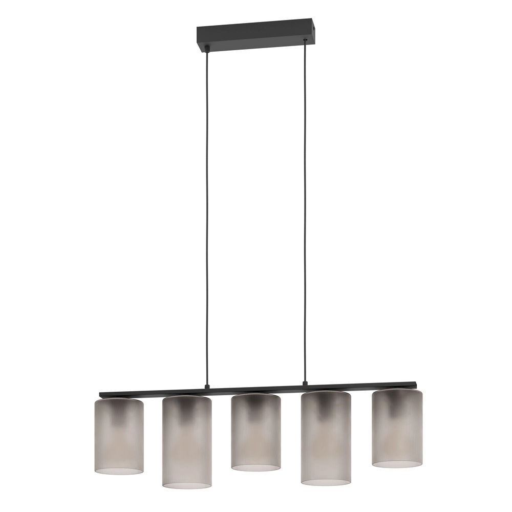 5-lichts hanglamp Colomera Ø 12cm - smoke frosted glas