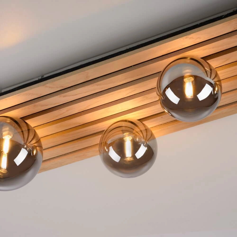 Houten plafondlamp Green Stika rechthoekig Just Light 4043689004248