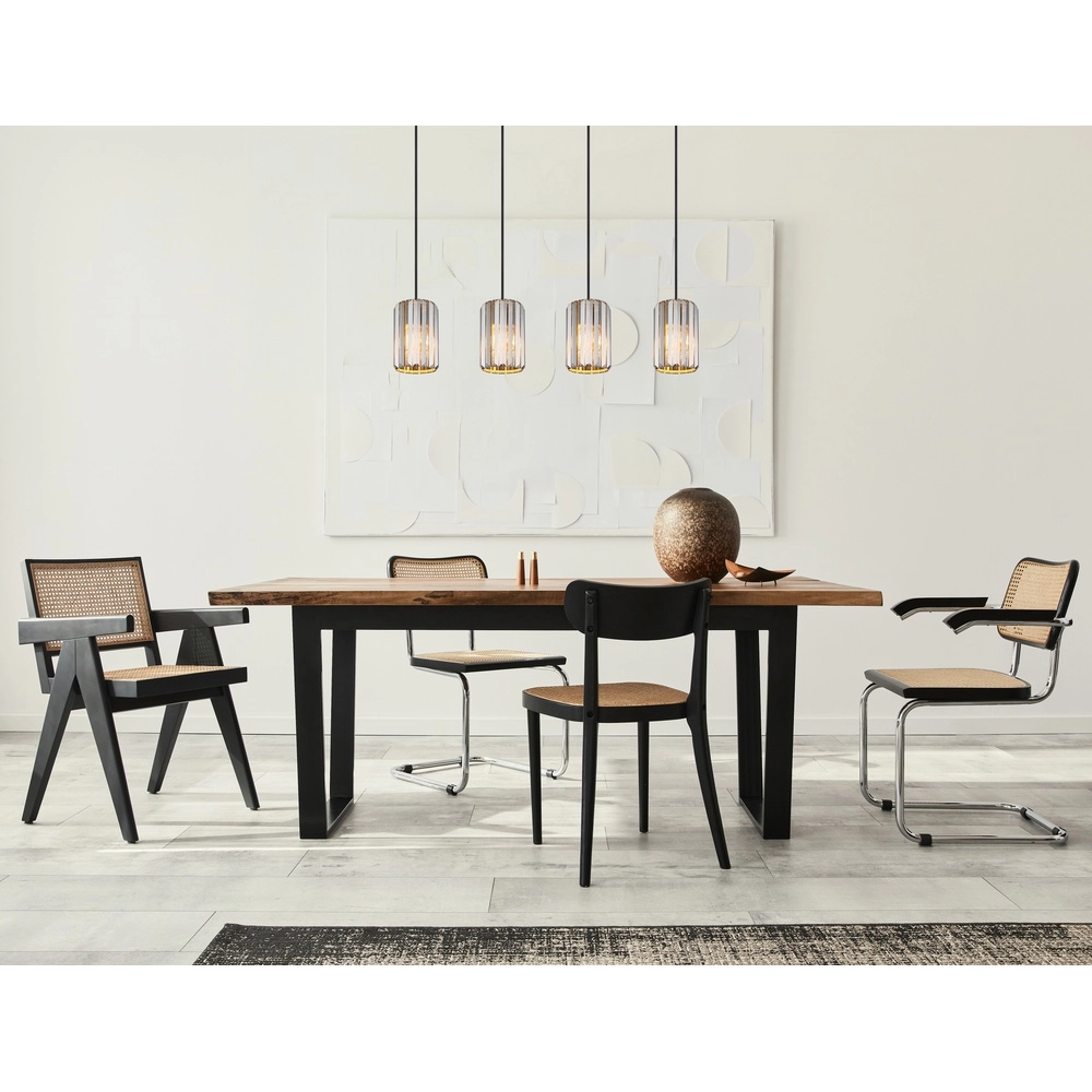 Hanglamp Run 4-lichts hout Globo 9007371519965