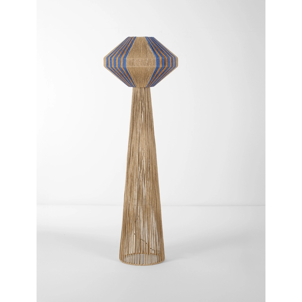 Vloerlamp Abby Ø 50cm bruin met blauw Lyora 5212017477439