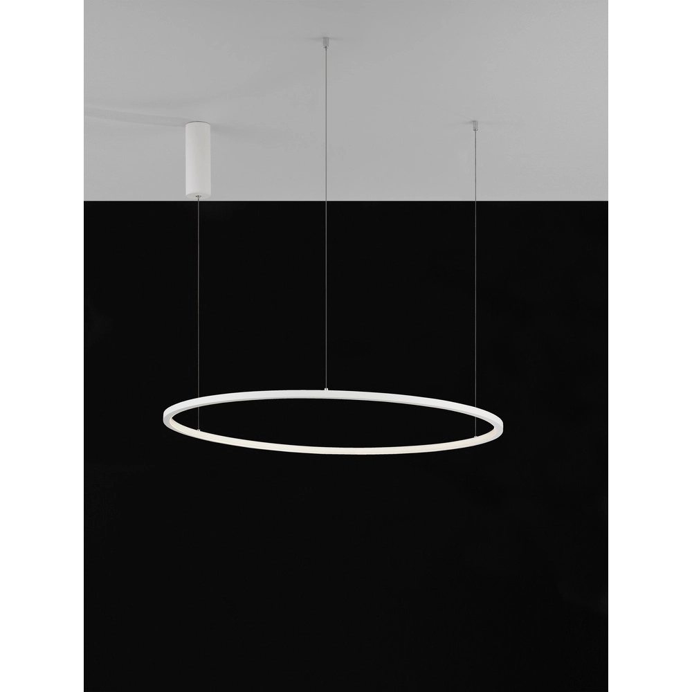Ronde hanglamp Tarquin wit Ø 80cm Lyora 5212017438294
