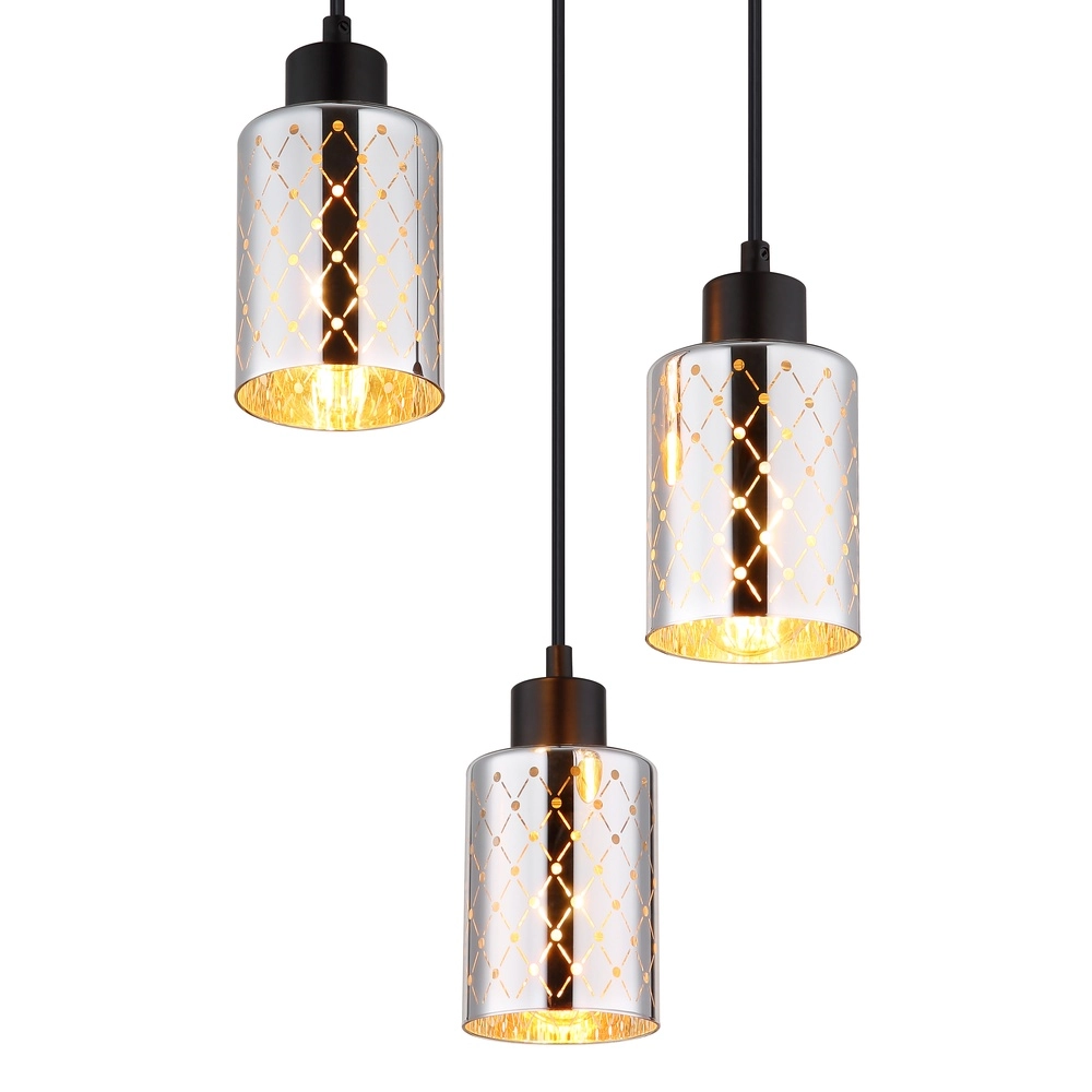 Design hanglamp Alonso 3-lichts zwart rond Globo 9007371578252