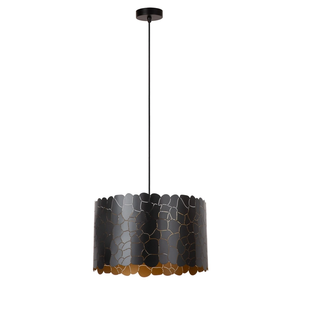 Hanglamp Almelo zwart met gouden binnenkant Ø 40cm