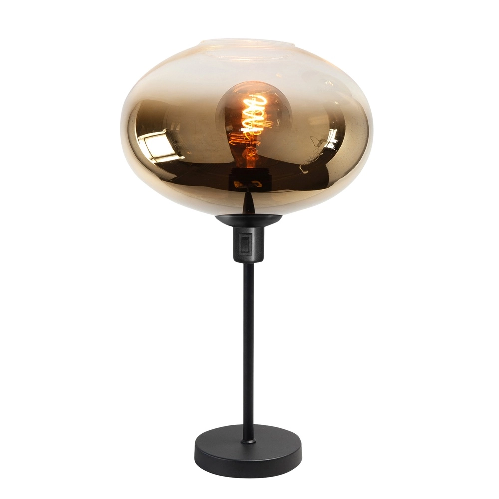 Tafellamp Bellini zwart met goud glas Ø 26cm