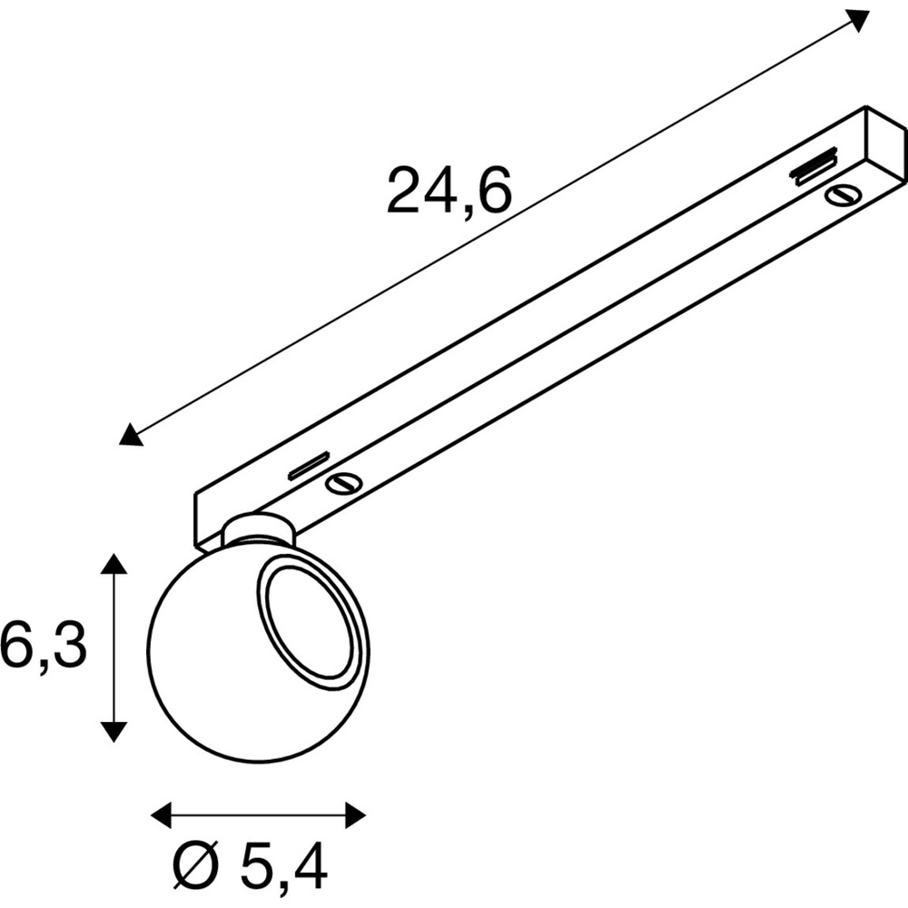 Rail spot Dysko 1-fase zwart met goud SLV 4024163317061
