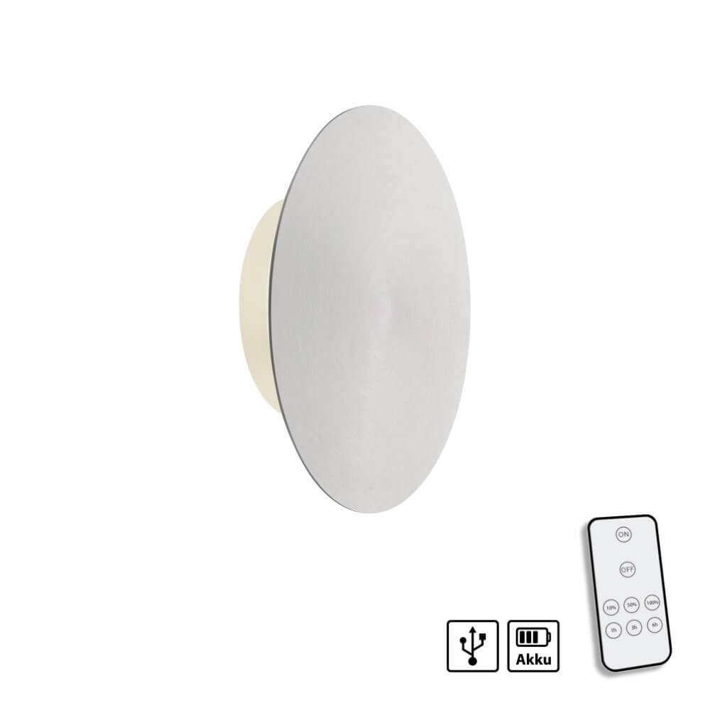 Design wandlamp Akku Puntua Ø 18cm aluminium Paul Neuhaus 4012248372500